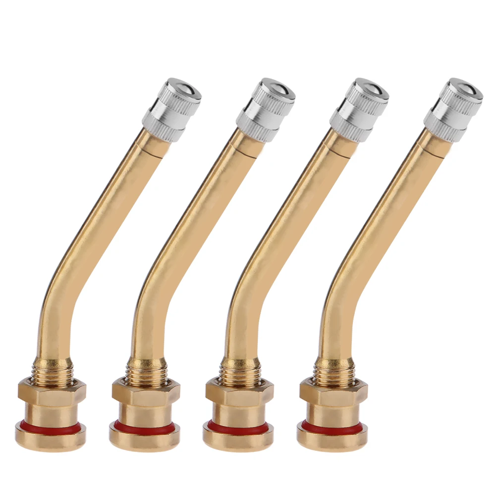 4pcs Brass Truck Tire Valve Stems for V3.20.4 9.7mm Hole Aluminum Wheel Rim