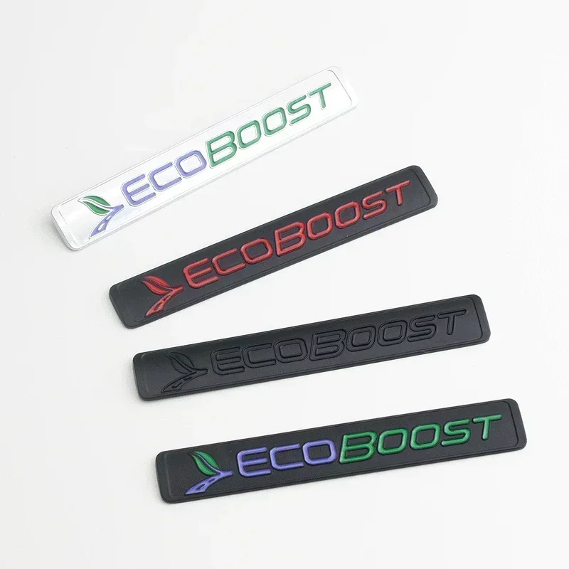 3D Metal Ecoboost Logo Rear Trunk Emblem Badge Decals for Ford Focus Fiesta Kuga Escape Mondeo Edge Ecosport