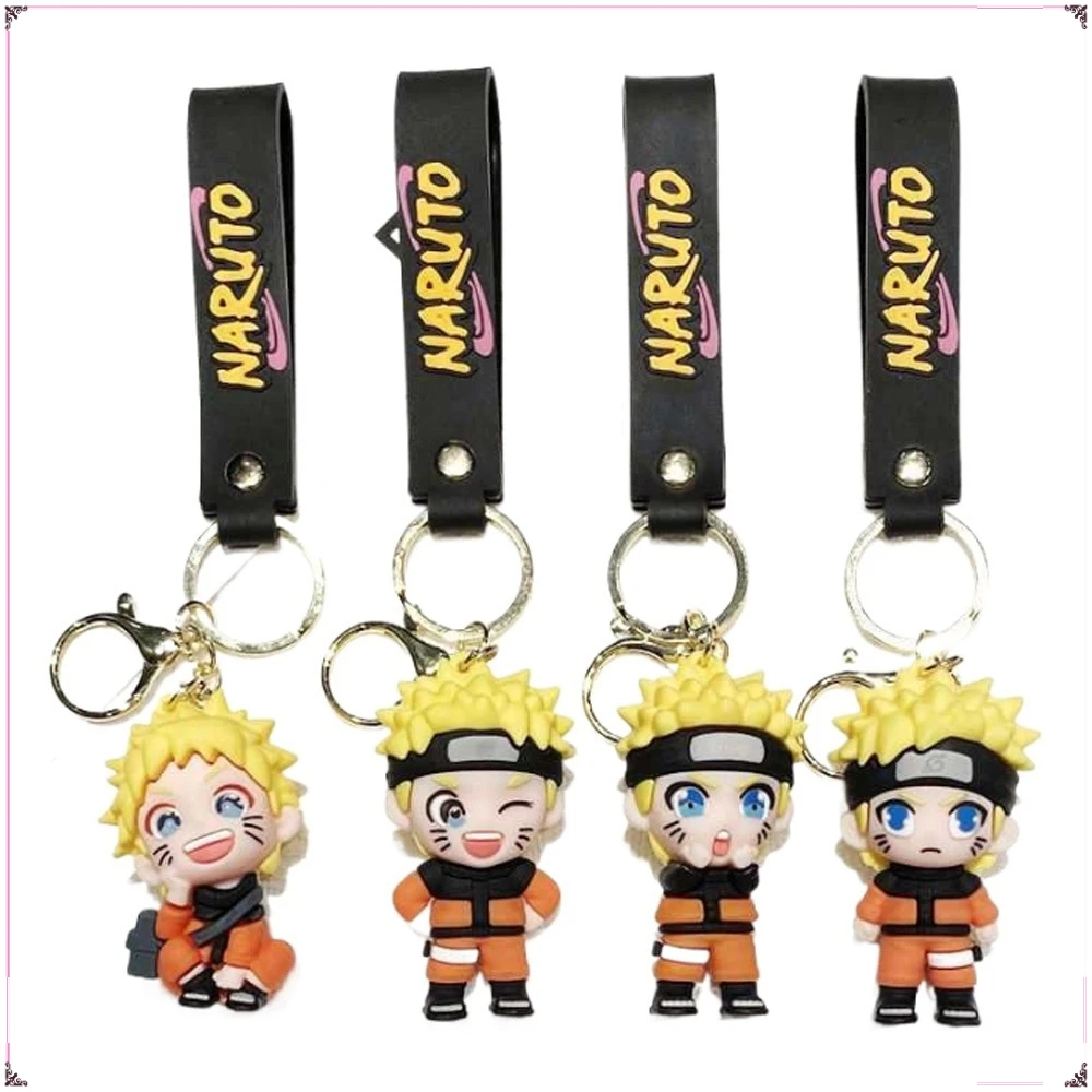 

New Naruto Keychains Cartoon Anime Figures Backpack Pendant Keyrings Couple Car Key Chains Decorative Accessories Holiday Gifts