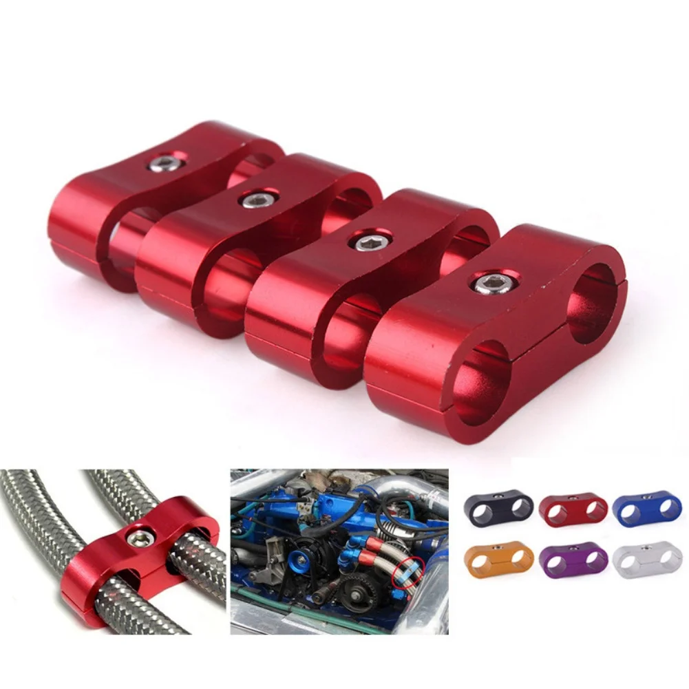 4x Automotive Brandstofleidingklem voor brandstofslangen Olieslangen Remslangen Luchtslangen en waterslangen Modificatie Koperen olieleidingklemmen