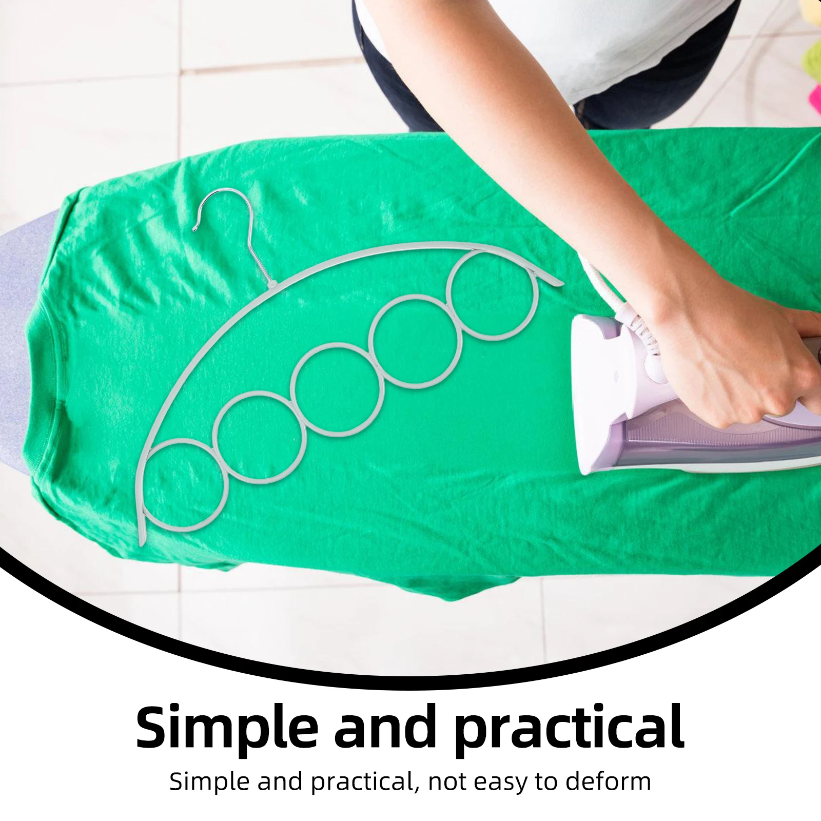 

4pcs Non-Slip Scarf Tie Hanger 5 Rings Space-Saving Closet Organizer Plastic Hanger For Scarves Jewelry Wall Door Storage Blue