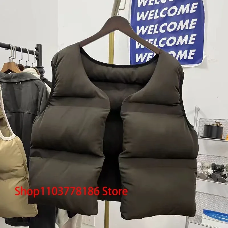 Kanye West Waistcoat Both Sides Wear Vest Fall Winter Thick Coats High Street Hip Hop Loose Season 6 Padded Jacket Men Women