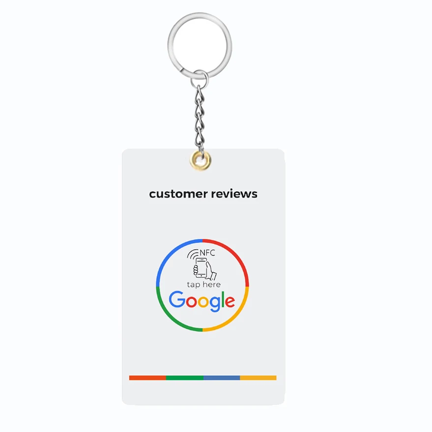 Google Review NFC Card Keychian Key Ring Increase Your Reviews PVC Material Standard Card Size