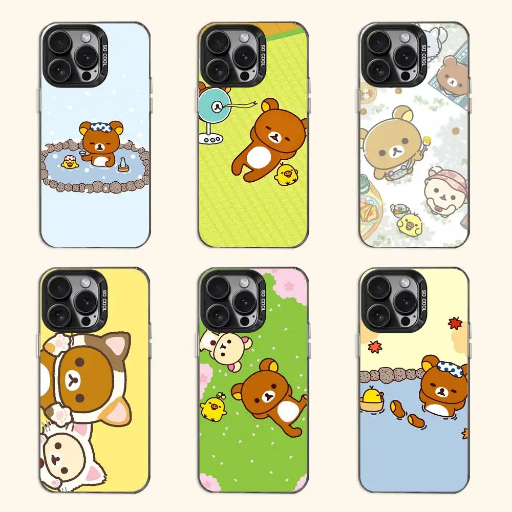 

Cartoon R-Rilakkumaa Case for iPhone 11 12 13 14 15 16 17 Pro Max XS X XR Cover