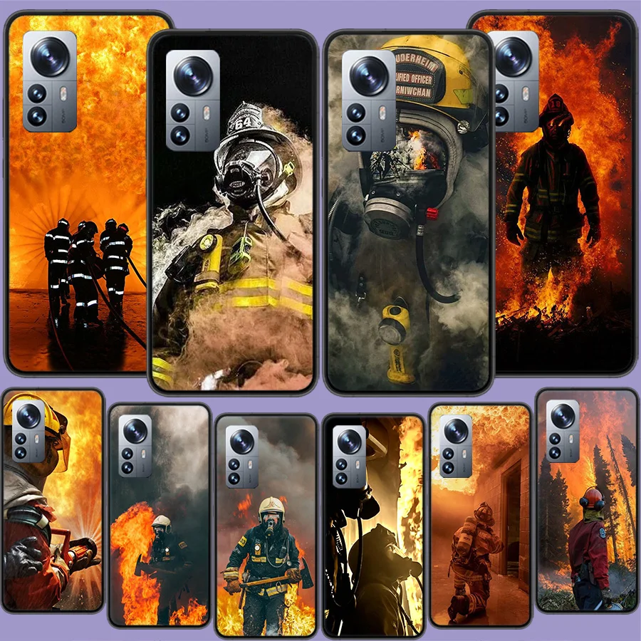 Firefighter Heroes Fireman Phone Case For Xiaomi Mi 13 12T Pro 12X 12 Lite 5G 11T 11i 11 Ultra 10 10T 9T Pro 9 8 6X 5X A1 A2 Cap