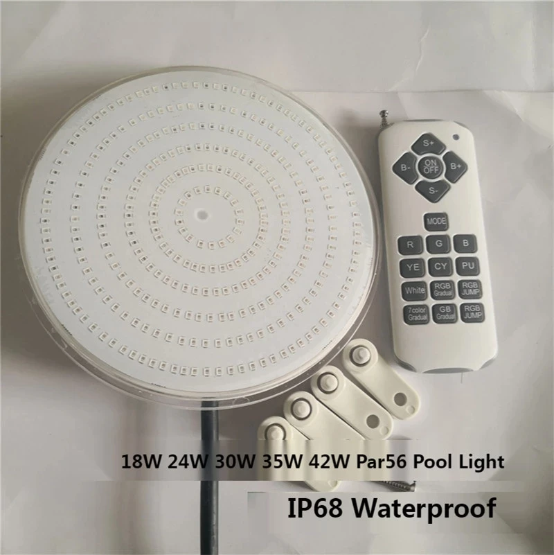 LED Pool Bulb Resin Filled Light IP68 Waterproof Underwater Lights AC12V Spot Piscine LED Couleur RGB PAR 56 42W Fountain Lamp