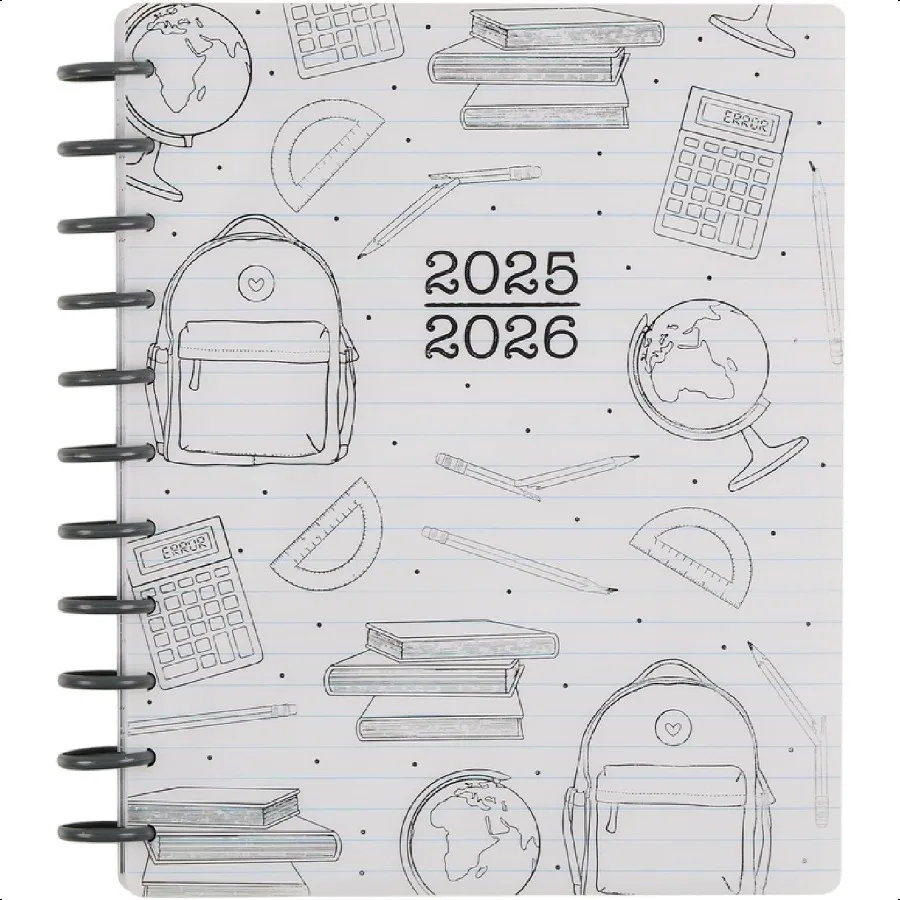 

Happy Planner DiscBound 12Month July 2025June 2026 Planner with 3 Extra Months Big Size Teacher Layout Here We Go Again 7 x 9.2