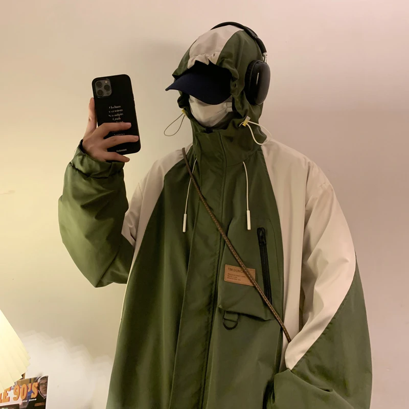 

Color Blo Outdoor Climbing Jaet Men's Spring Autumn Faion Workwear Jaet American Sle Durable Windproof Zipper Closure