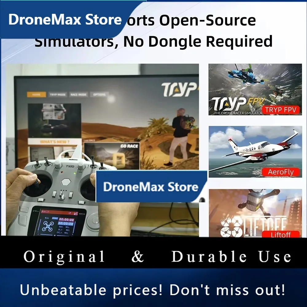 DroMaRadiolink T12D ELRS 12 Channels Transmitter W/ R12F Receiver Module 2.4Ghz Remote Controller For FPV Drone Airplane Car Boa