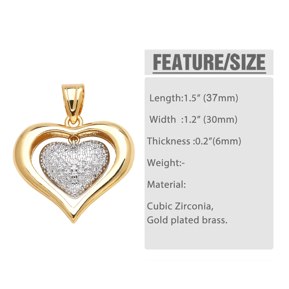 OCESRIO Trendy White Mini Crystal Heart Pendant for Necklaces Copper Gold Plated Handmade Jewelry Making Component pdtb728