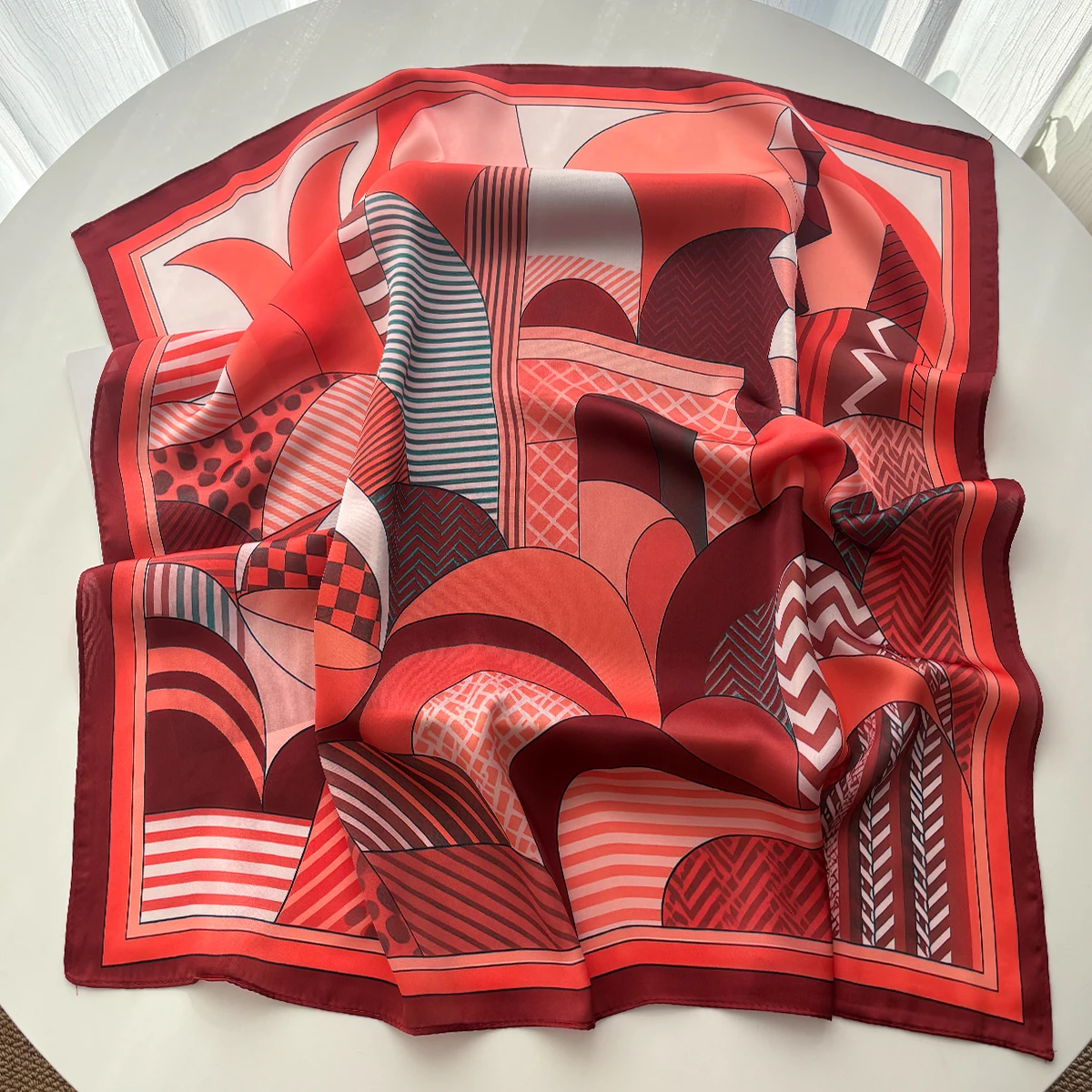 Luxe vierkante sjaal voor dames dames hijab mode halsdoek bandana's elegante kunstzijden sjaals sjaal voor dagelijks gebruik