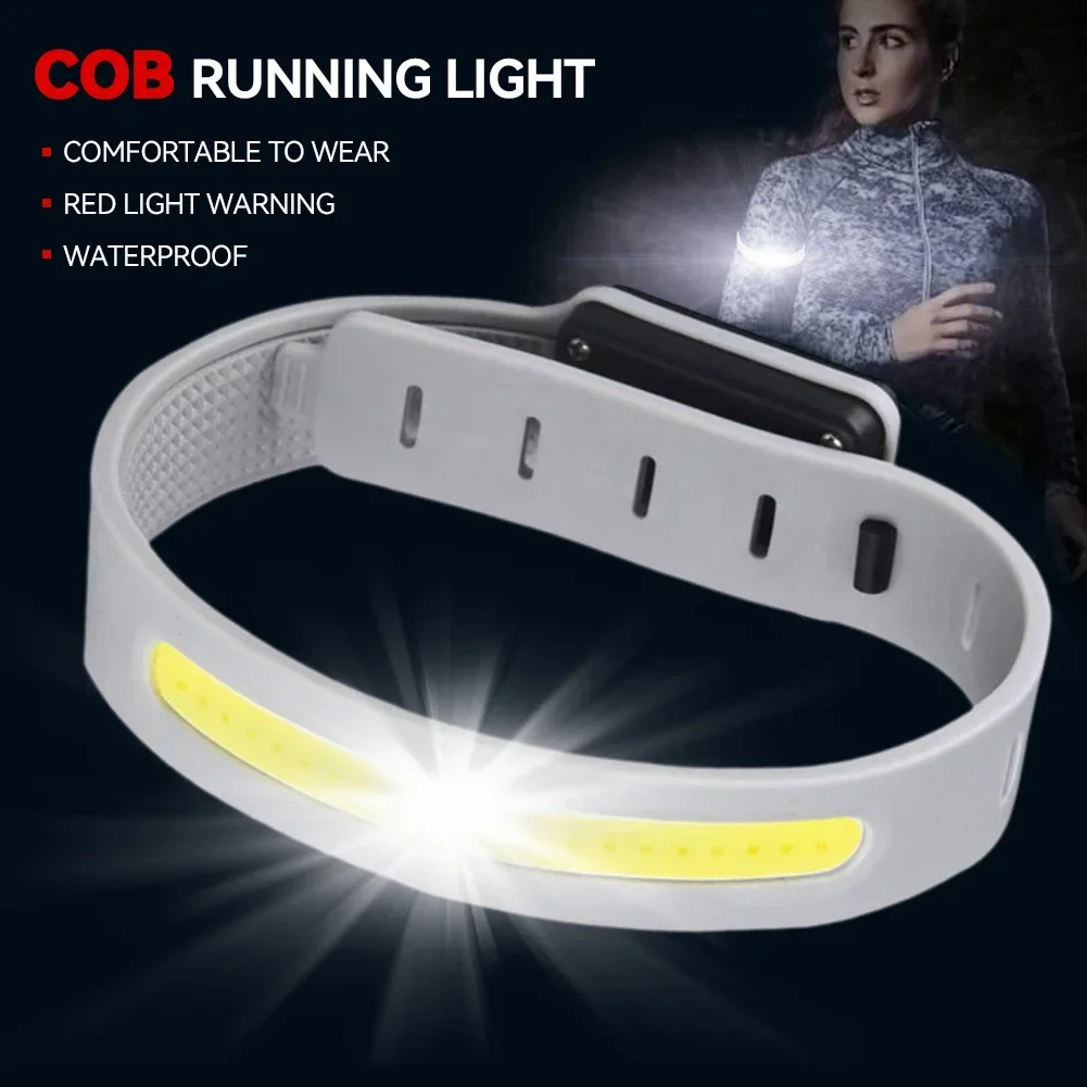 Mini brazalete de luz LED portátil COB, lámpara de muñeca para correr de noche, 500LM, Camping al aire libre, ciclismo, linterna de advertencia de seguridad recargable