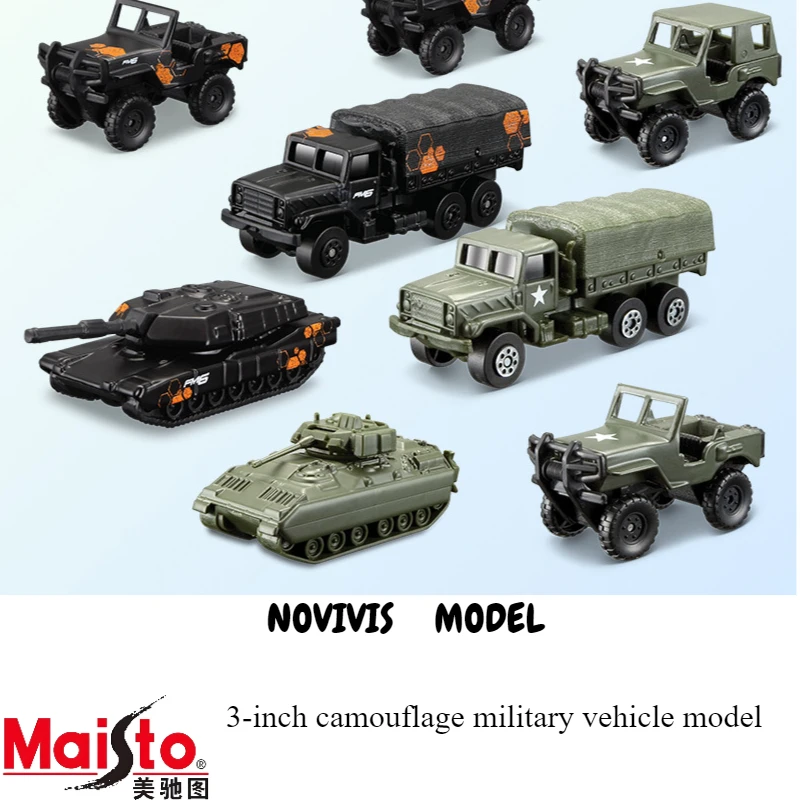 

Maisto 3" Alloy Military Vehicle Set - Die-Cast Jeep & Airplane Model for Boys Toy Gift (Tank Included)