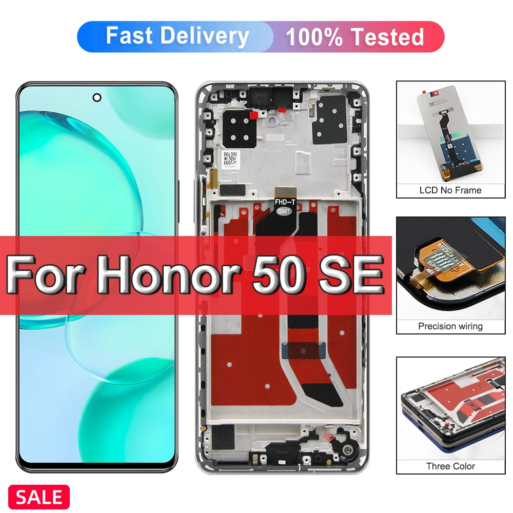 LCD For Huawei Nova 9 SE 9SE 5G JLN-LX1 LCD Display Touch Screen Digitizer Assembly Replacement for Honor 50SE JLH-AN00 Screen