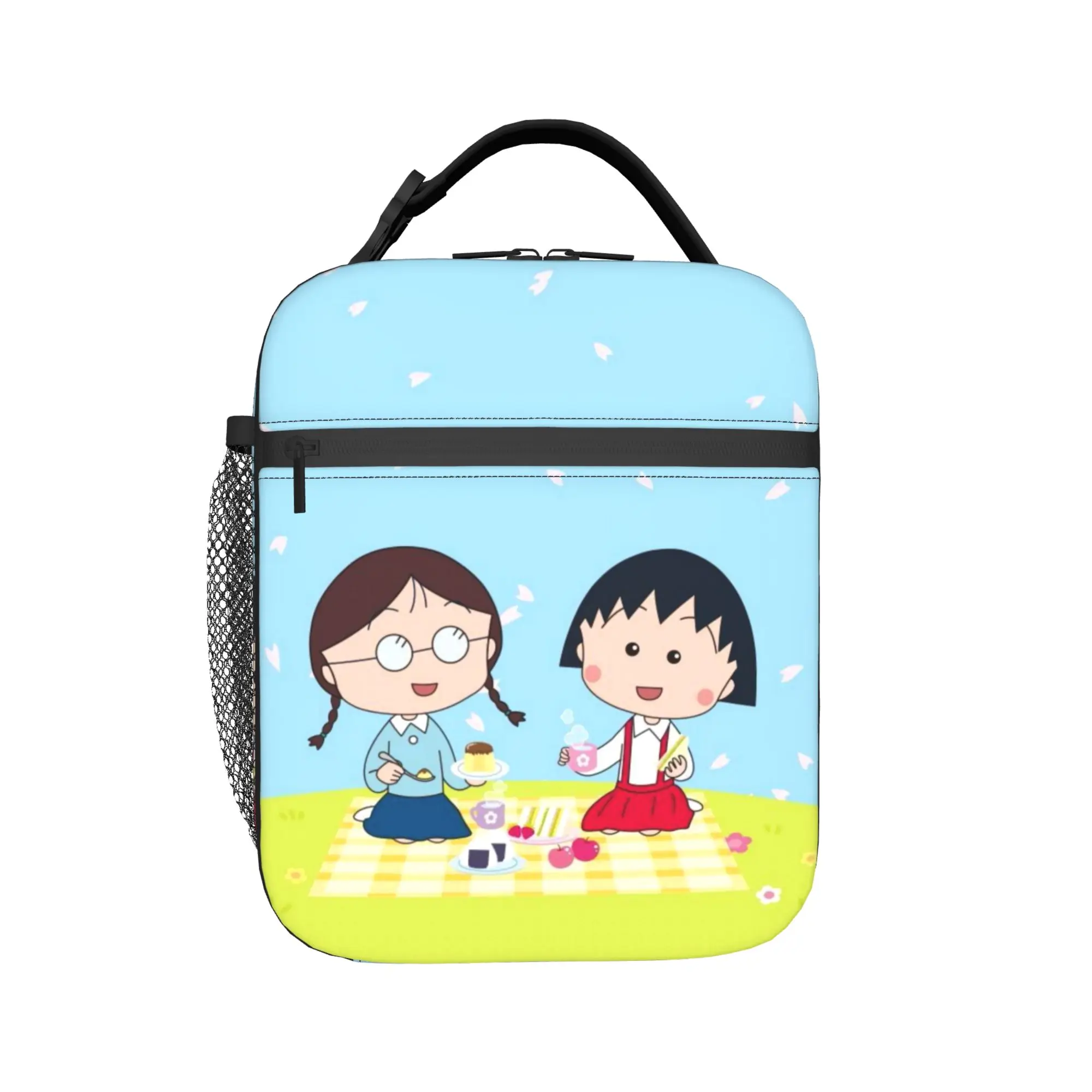 Marukos Sakura Picnic Anime Spring Friendship Insulated Lunch Bag Cooler Bag Reusable,Meal Container  Large Tote Lunch Box