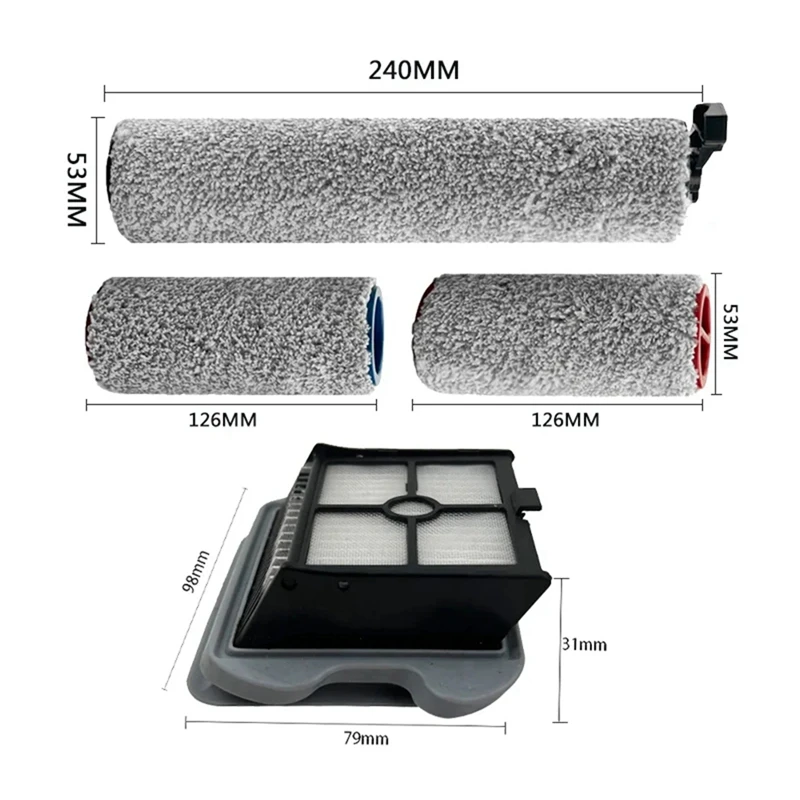 샤오미 Roborock DYAD U10 무선 핸드헬드 진공 청소기 롤러 브러시, HEPA 필터 교체 부품