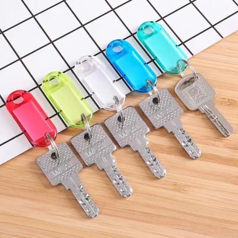 10pcs Key Tags Crystal Plastic Split Key Ring with Paper Labels Clear Windows Flexible Key Organizer DIY Light Item Identifiers