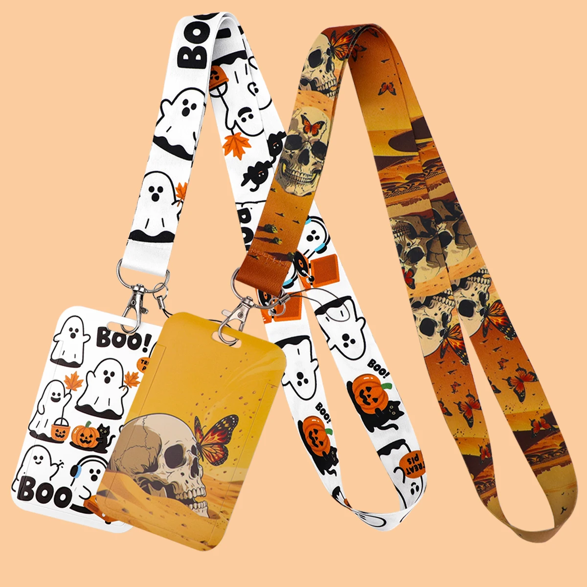 

Skeleton Ghost Lanyards For Keys Neck Strap Keychain Lariat Phone Strap Hang Rope Gym Keyring Jewelry Accessories Halloween Gift