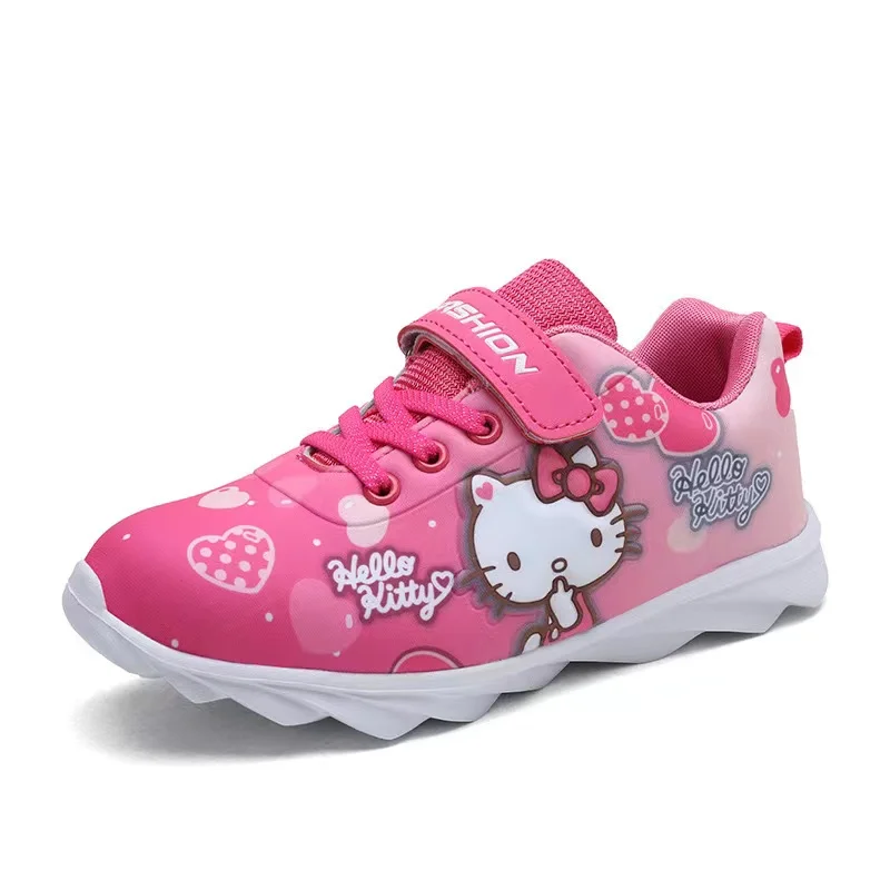 Kids Hello Kitty Shoes Sanrio Casual Sneakers Girls Tennis Shoes Anime Children Basket Shoes Kitty Cat Sport Shoes Size 25-32