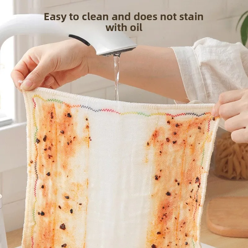 Kitchen Specific Food Grade Dishwashing Cloth Thickened Cotton Yarn Household Lazy Dishwashing Cloth Non Stick Oil Scouring Pad