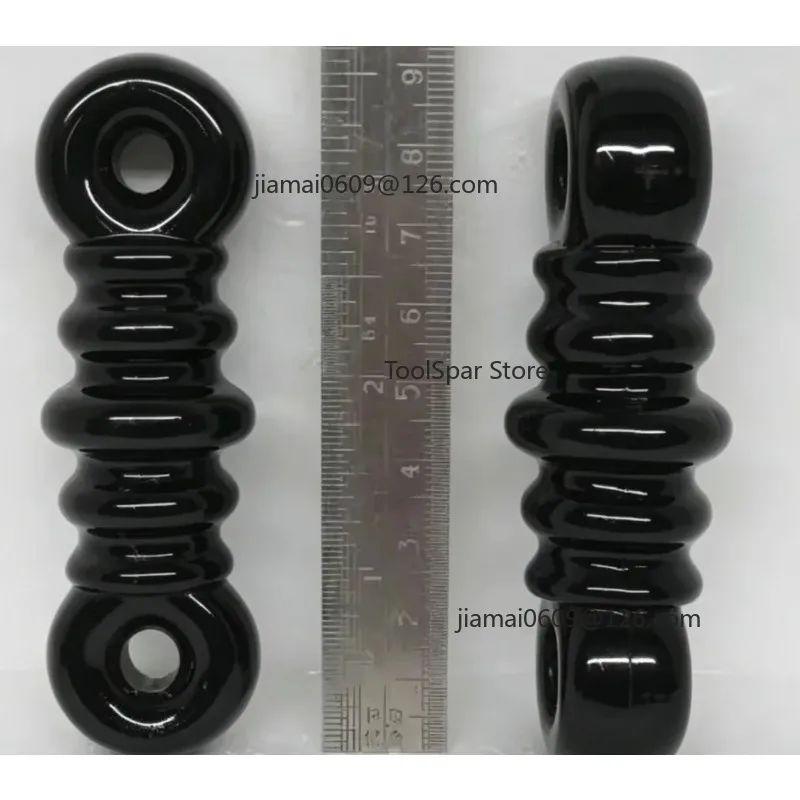 2Pcs High Frequency Communication Antenna Porcelain Insulator Brown & Black 85-90MM Radio Receiving Antenna