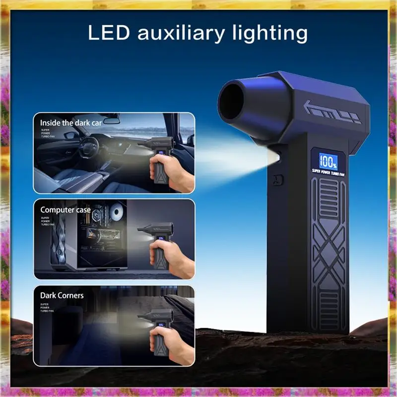 ABSU P80 Turbo Fan 120000RPM Electric Air Duster Portable Cleaning Blower Tool Charging 4 Gears Speed Adjustment