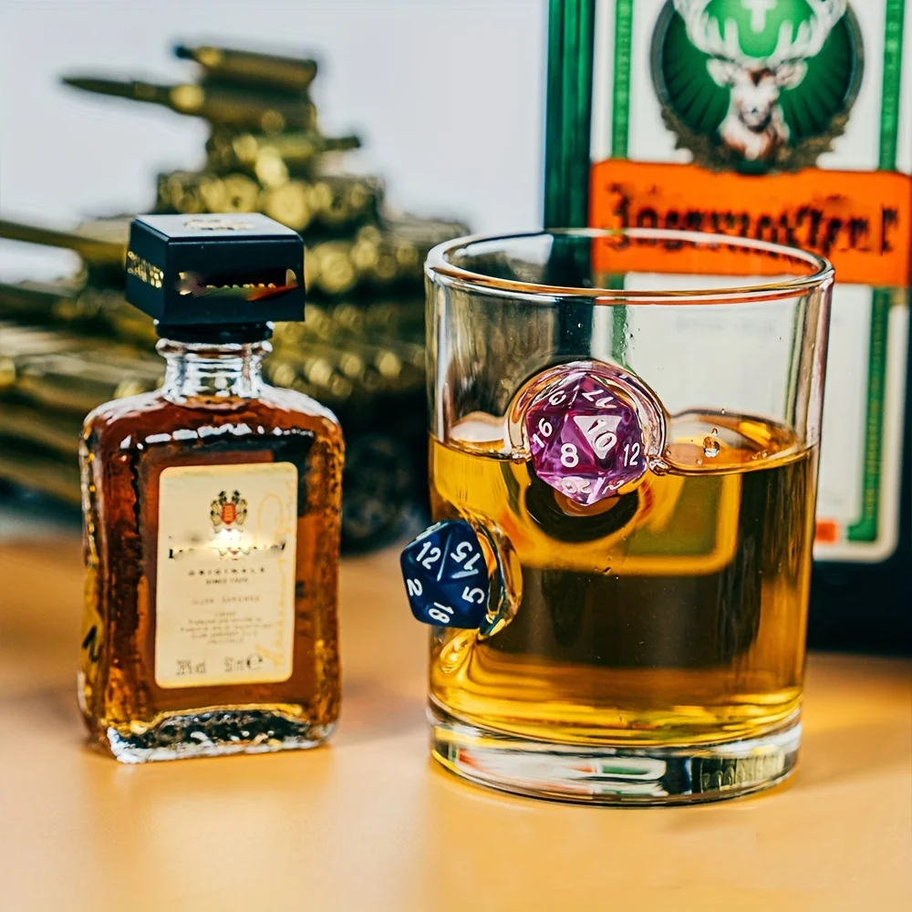 

Dungeon Dice Whiskey Glass Set 245ML Multi Faceted Whiskey Brandy Shot Glass