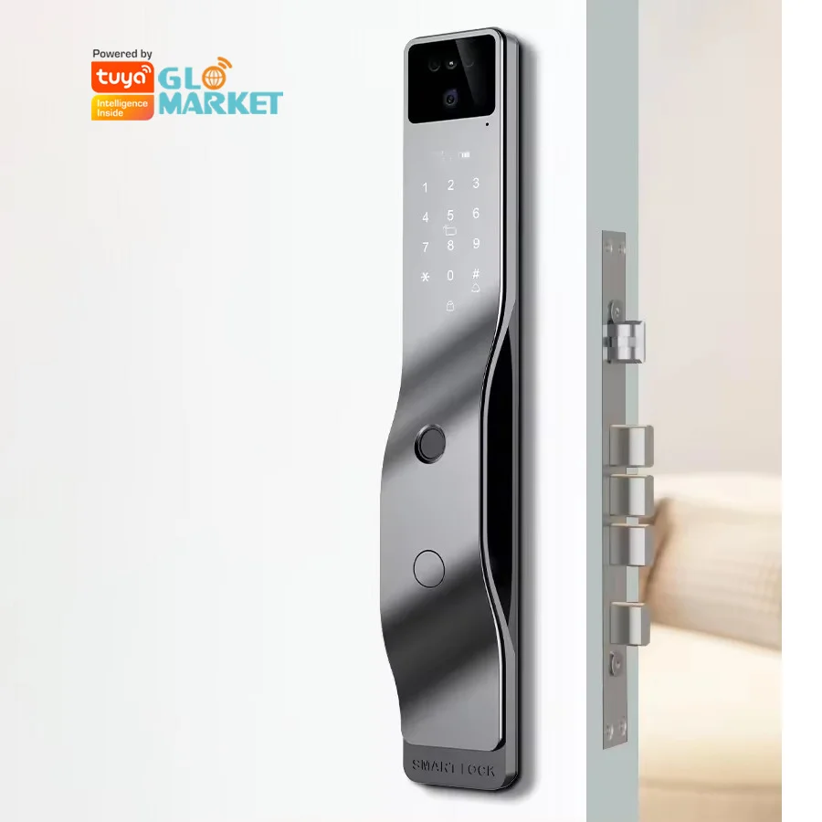 Smart Fully Automatic Door Lock 3D Face Recognition Card Camera for Multi-Material Doors-Tuya Smart Life App Wi-Fi