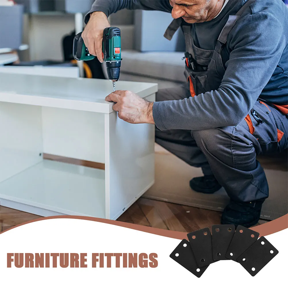 6 Pcs Oval Stainless Steel Connectors Mending Plate for Furniture Flat Joining Plates