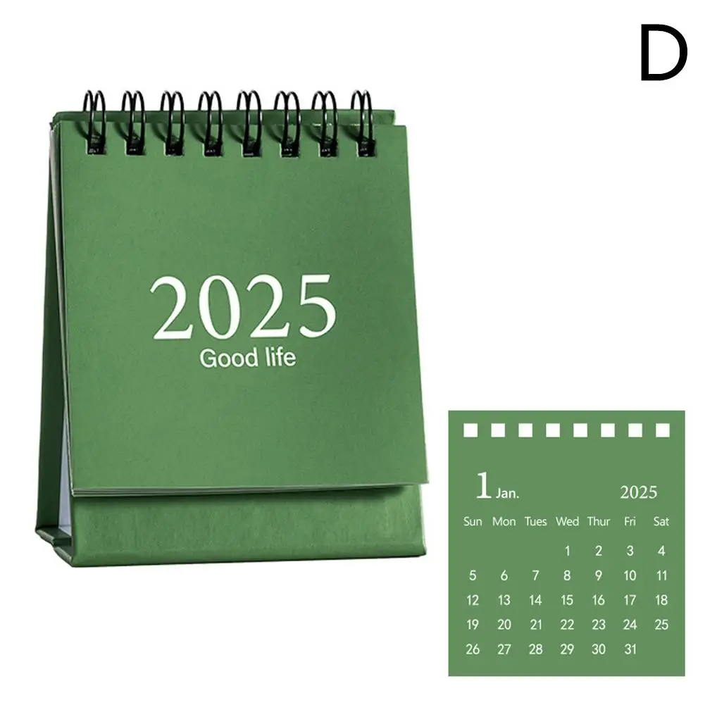 2025 Mini Simple Small Desk Calendar Pocket Portable Punch Desktop Decoration Plan Accessories Calendar Desk I3K5