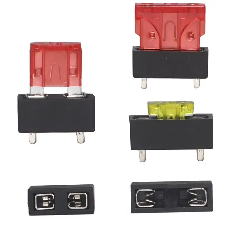 【20-10Set】Micro Mini Medium 250V Car Blade Fuse Holder 4Pin Plastic Clip Fuse Seat PCB Panel Mount Insurance Blocks Safety
