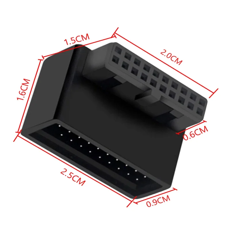 Computer Motherboard Header Adapter Connector USB 3.0 19Pin / 20Pin 90 Degree Desktop Converter Desktop Computer Accessories