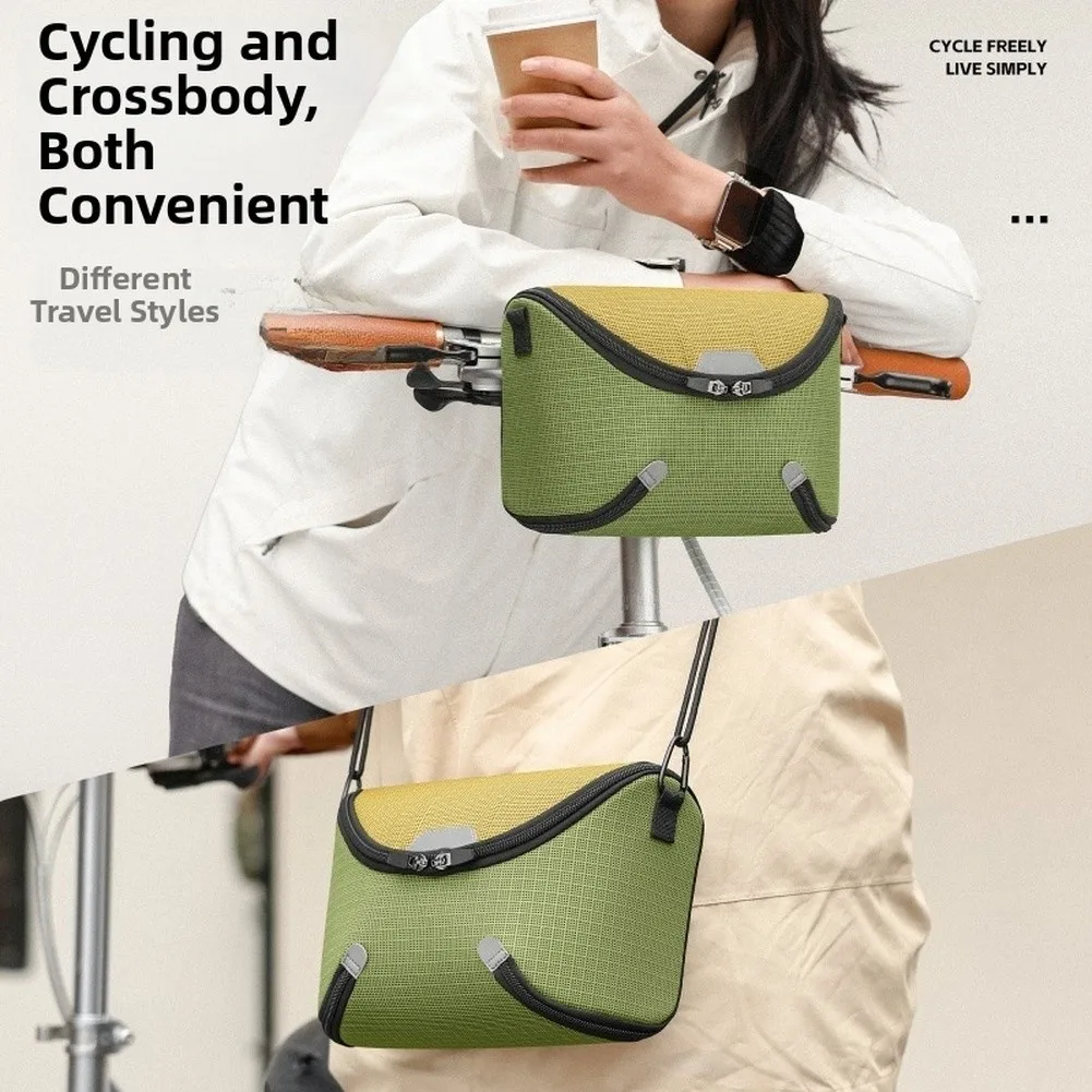 

Folding Bike Hanging Bag 3L 2 In 1 Portable Shoulder Bag For Mountain Bicycle Handlebar Storage Bag Replace Accessories