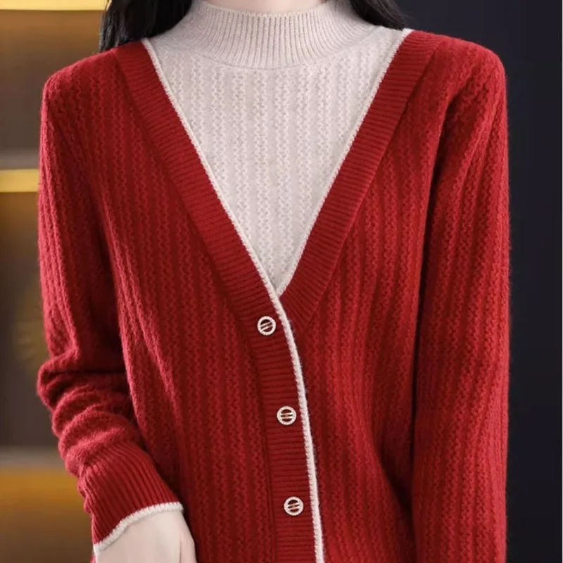 Herbst Winter Frauen Pullover Roll kragen pullover solide Knopf Laterne Langarm Unterhemd Pullover gestrickt Vintage Casual Tops