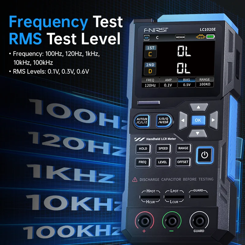 FNIRSI LC1020E جسر رقمي عالي الدقة LCR ESR تستر المقاومة السعة الحث قياس المكونات الإلكترونية