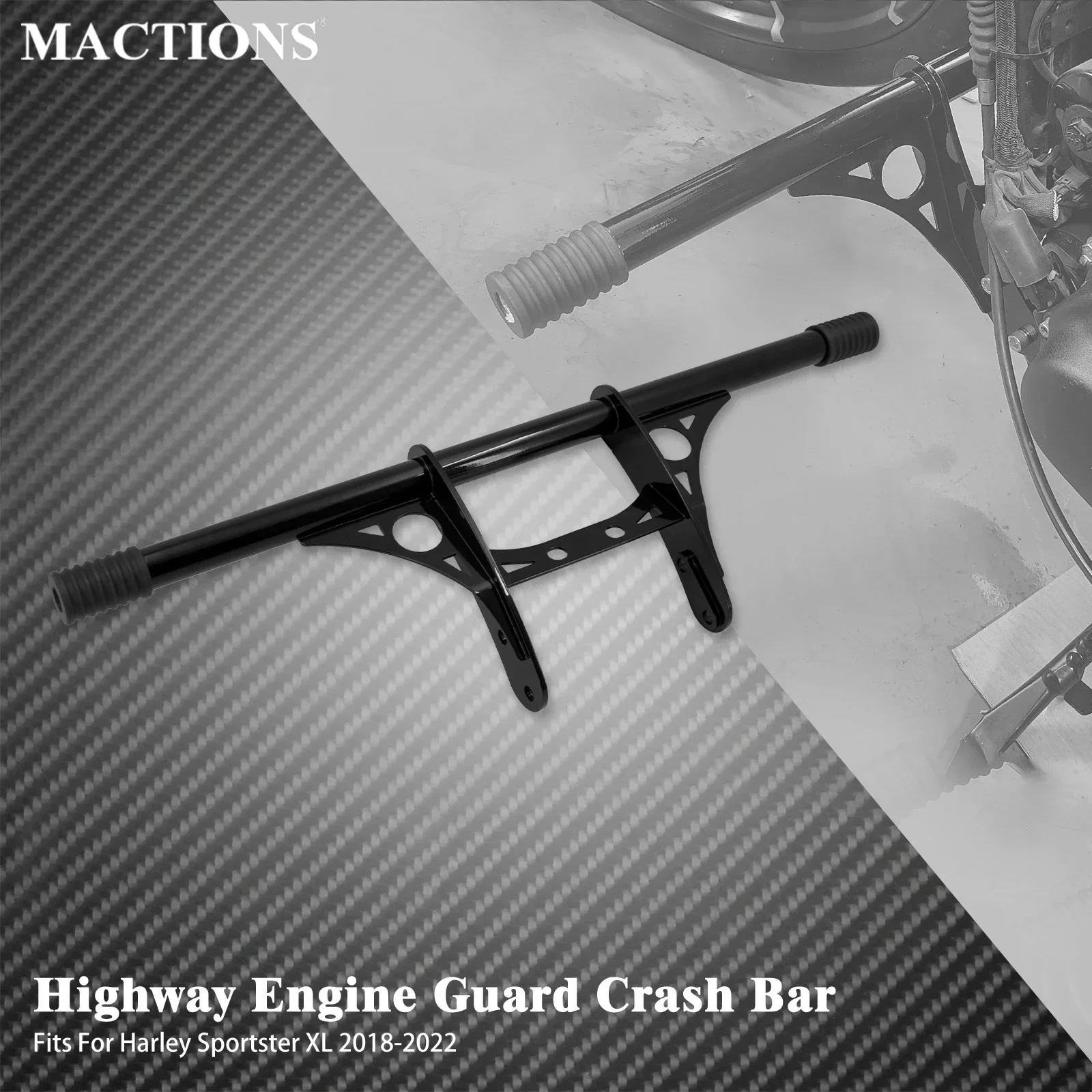 

Motorcycle Front Highway Engine Guard Crash Bar Black Steel For Harley Sportster Iron 883 1200 XL Super Low 2018 2019 2020 2021