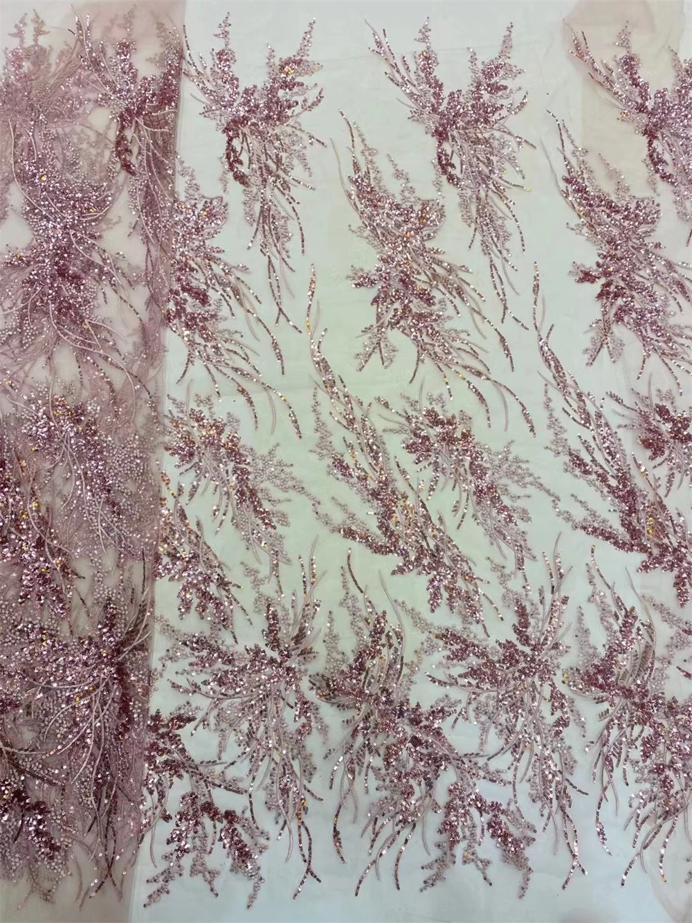 Luxury African Sequins Lace Fabrics High Quality 5 Yards Embroidery French Nigerian Tulle Lace Fabric For Wedding Party Sewing