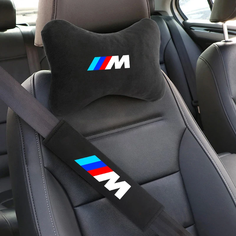 For BMW M Power Performance M3 M5 X1 X3 X5 X6 E46 E39 E36 E60 Car Seat Belt Shoulder Cushion Pad Protection Neck Support Pillow