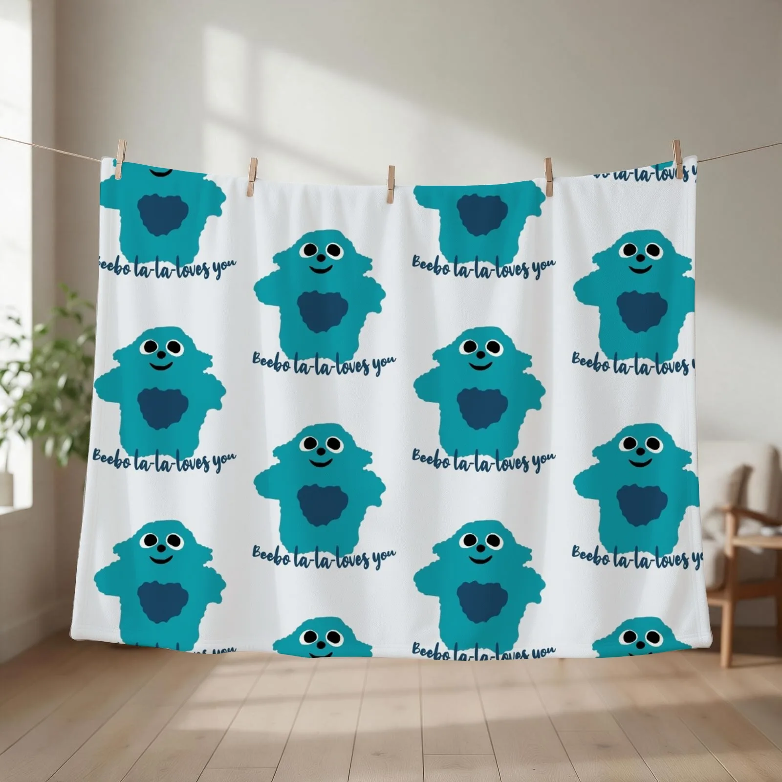 Beebo la-la-loves you Throw Blanket couch cozy soft plush fuzzy picnic outdoor blanket