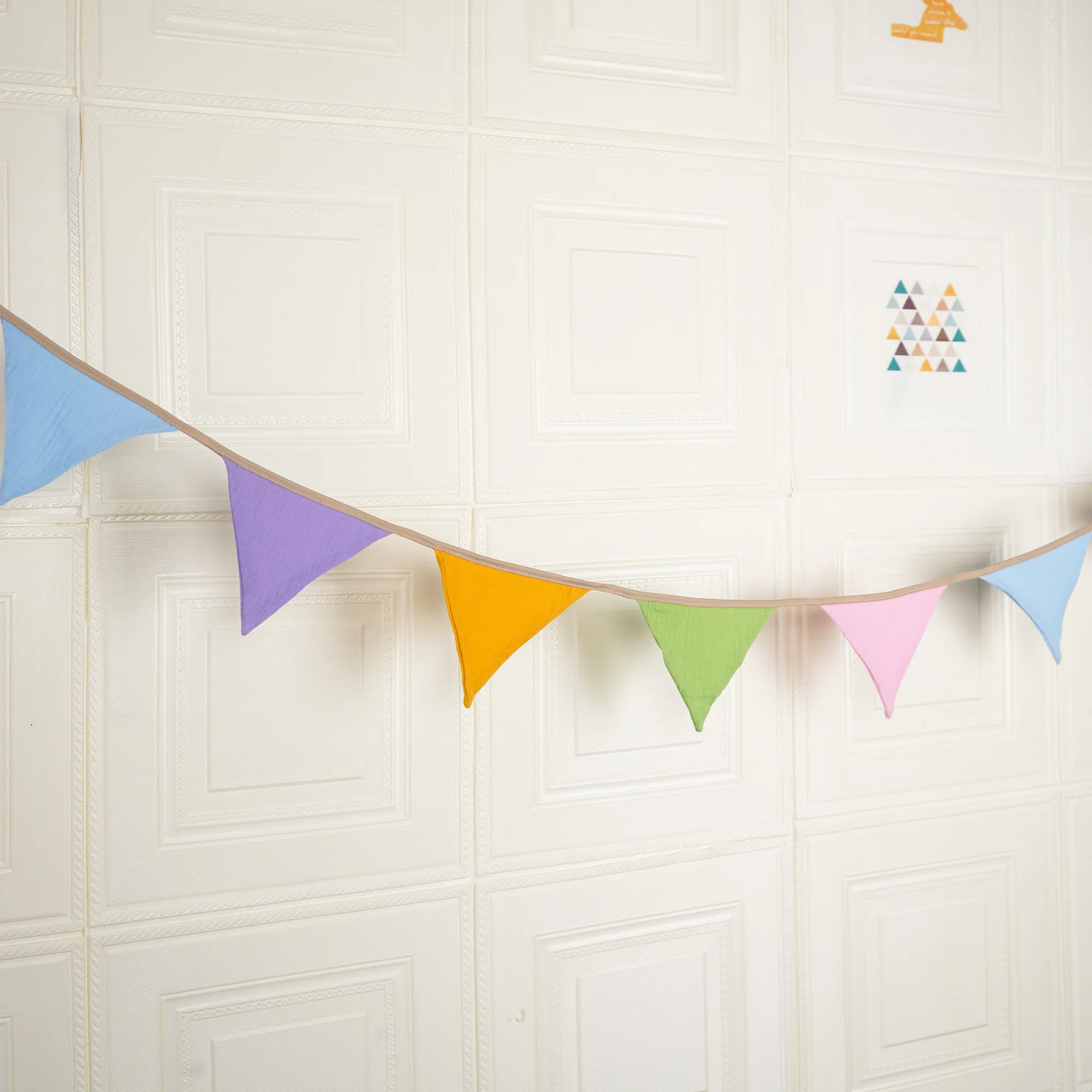 Baby Nursery Bunting - 2.6M Nursery Solid Candy Fabric Bunting