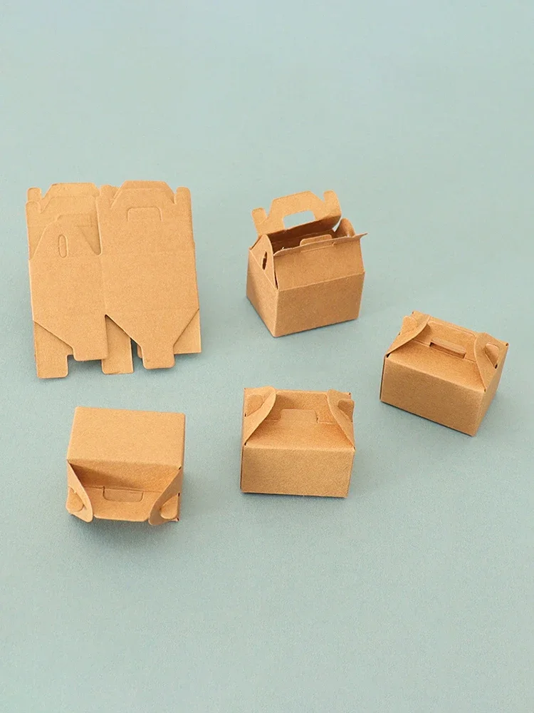3Pcs Dollhouse Miniature Empty Dessert Box Cake Packing Box For Doll House Scene Decor Kids Pretend Play Toys