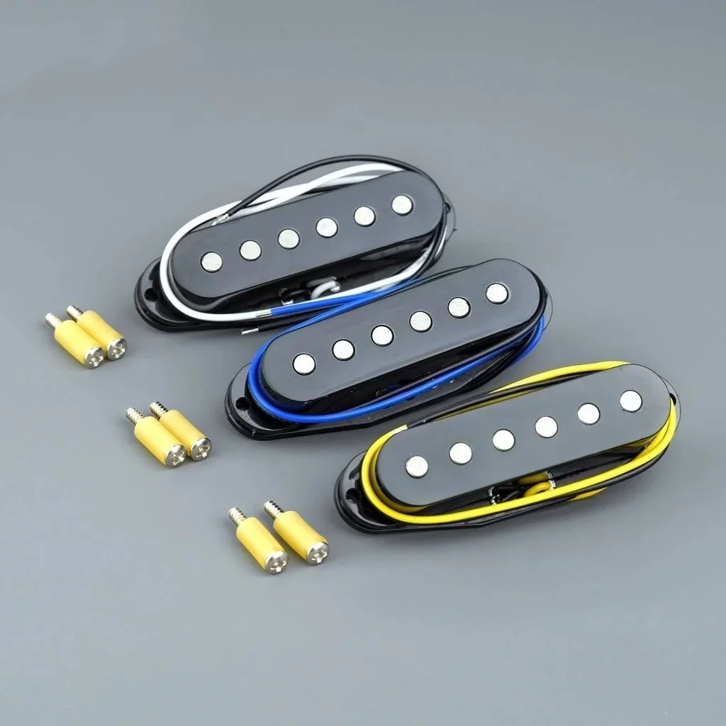 

Alnico V Single Coil Electric Guitar Pickups Set - 3 Pieces ST Model for Enhanced Sound Quality
