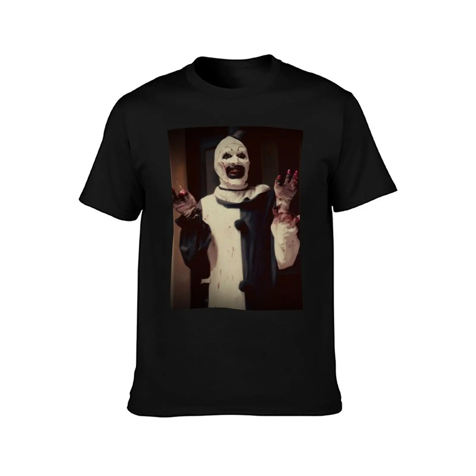 Terrifier movie horror art the clown T-Shirt Basic Short Sleeve for Men T-Shirt