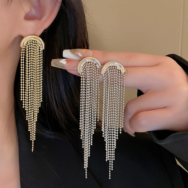 

Новые 18-каратное позолоченное серебро 925 пробы, длинные серьги-цепочки с кисточками, серьги-бабочки, проволоки, застежки, серьги ручной работы