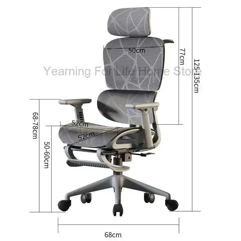 Armchair Chair Computer Office Chair Ergonomic 3D Headrest Advanced Leg Rest Anime Gamer Bedroom Adjustable Armrests