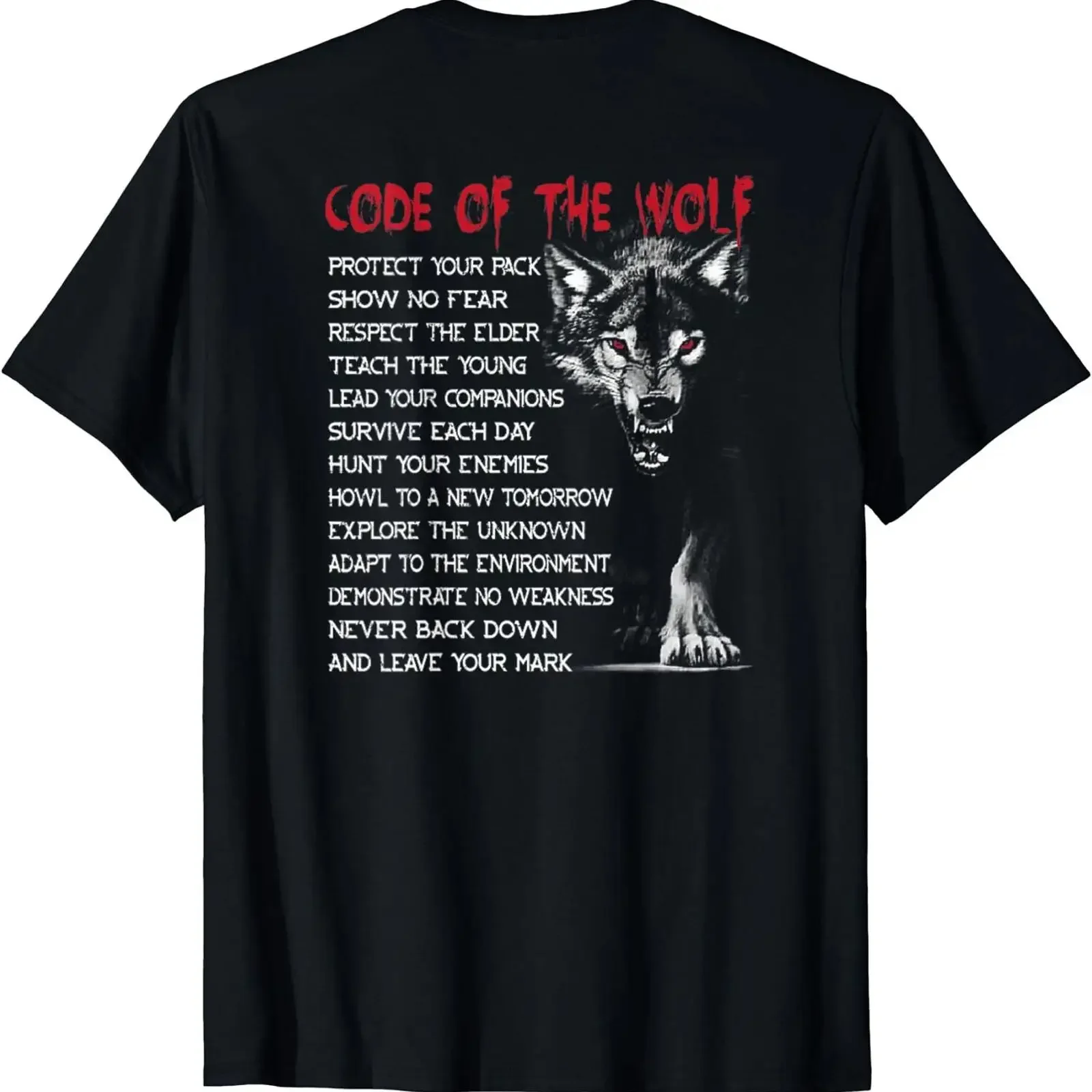 NEW LIMITED Code Of Wolf Vikings Fenrir Norse Mythologys On Back T Shirt S 5XL vintage Washed Soft Breathable streetwear