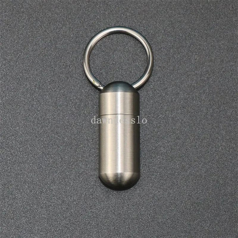 Pill Holder Portable Waterproof Metal Capsule Box Keychain Pill Case Storage