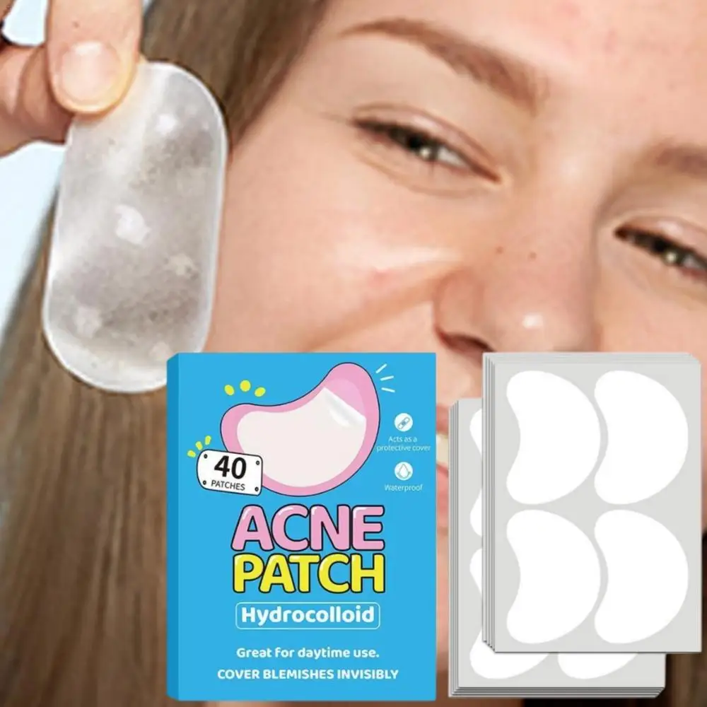 Parches para acné en forma de media luna, cubierta Invisible para espinillas, Control de aceite facial, pegatina para tratamiento de manchas para cubrir abetos y imperfecciones