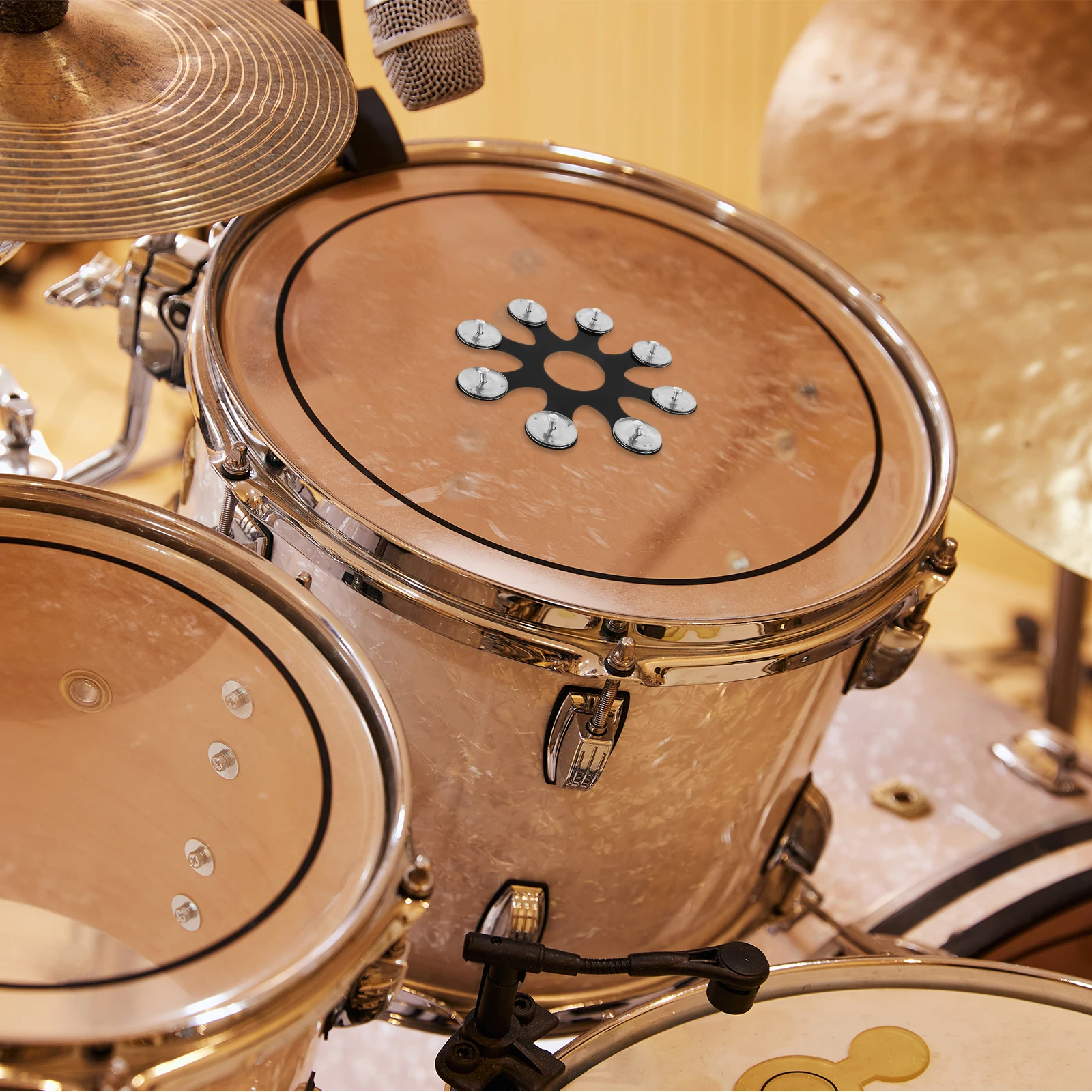 

Rings Cymbals Tambourine for Drums White Bell Plates Hihat Accessories Drum Set Cymbal Supply Music Tambourines Hihat Parts