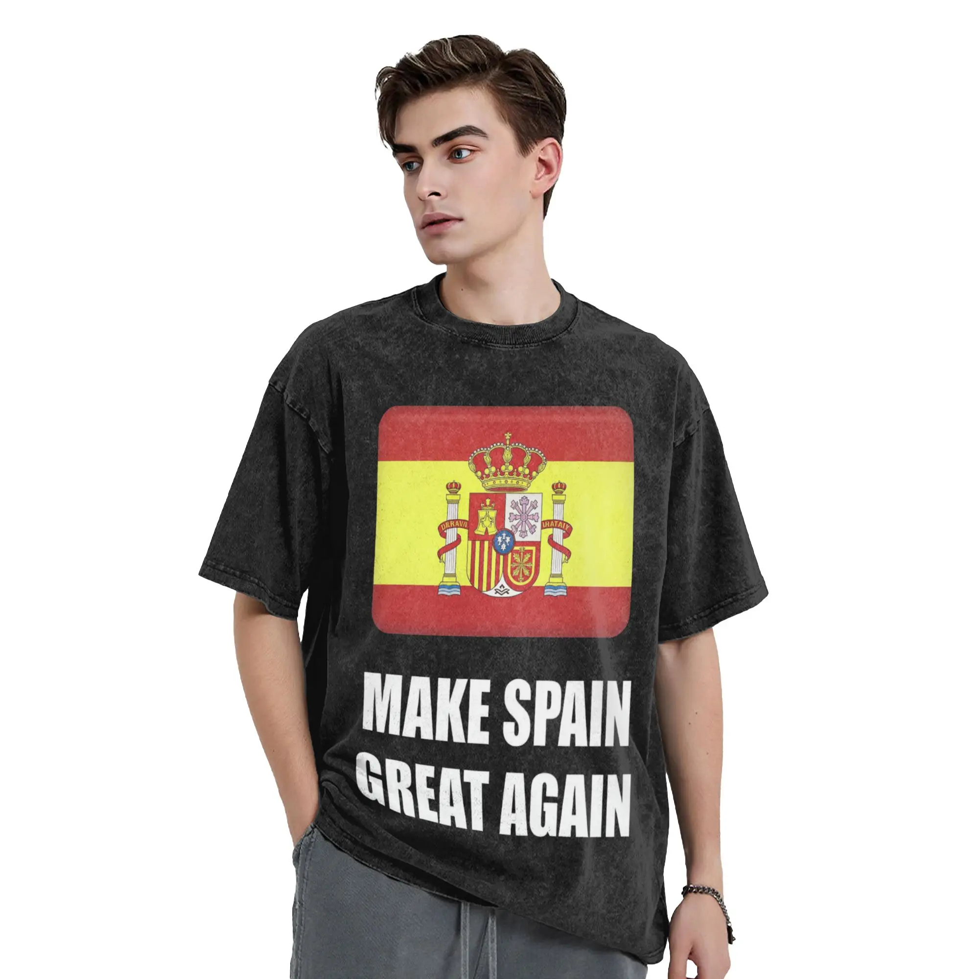 Espana Make Spain Great Again T Shirt Men's  100% Cotton Novelty T-Shirt Round Neck  Tee Shirt Short Sleeve Clothes Plus Size